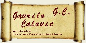 Gavrilo Ćalović vizit kartica